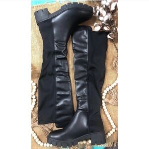 Chunky Heel Knee High Boots